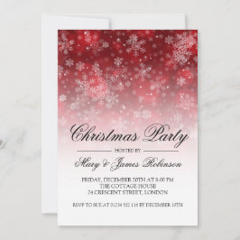 クリスエレガントマスパーティーホリデースパークルレッド 招待状