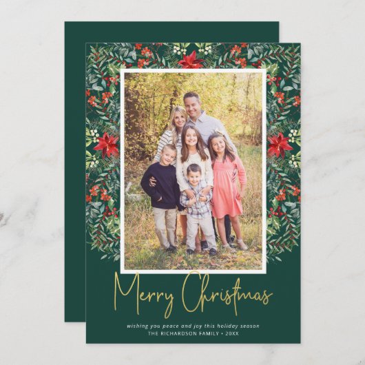 クリスエレガントマスフローラ緑の写真 シーズンカード (正面/裏面)