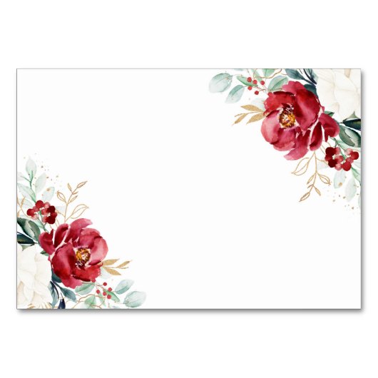 クリスエレガントマス冬の結婚詳細カード テーブルナンバー (裏面)