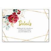 クリスエレガントマス冬の結婚詳細カード テーブルナンバー (正面)