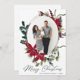クリスエレガントマス・ポインセチアの写真挨拶 シーズンカード