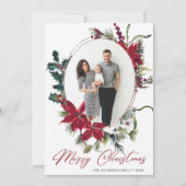 クリスエレガントマス・ポインセチアの写真挨拶 シーズンカード (正面)