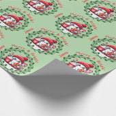 クリスエレガントマメリースと明るい ラッピングペーパー (角)