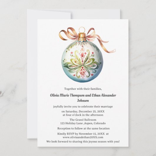 クリスエレガントマ結婚ス 招待状 (正面)