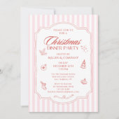 クリスエレガント企業のスマスディナーパーティー 招待状 (正面)