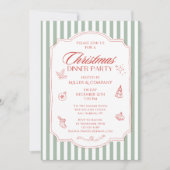 クリスエレガント企業のスマスディナーパーティー 招待状 (正面)