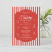 クリスエレガント企業のスマスホリデーディナーパーティー 招待状 (スタンド正面)