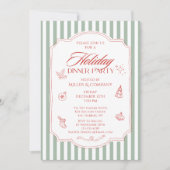 クリスエレガント企業のスマスホリデーディナーパーティー 招待状 (正面)