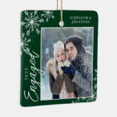 クリスエレガント婚約したスノードフレークスグリーン セラミックオーナメント (右)