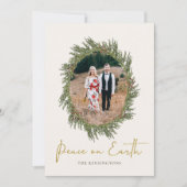 クリスエレガント素朴スリースホリデー写真 シーズンカード (正面)