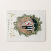 クリスエレガント素朴スリースホリデー写真 ジグソーパズル (横)