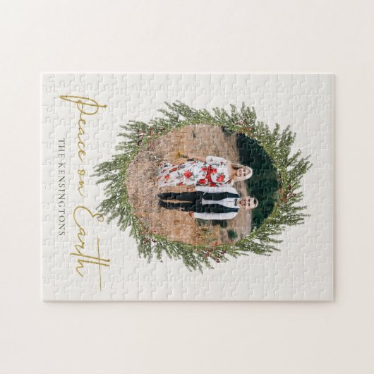 クリスエレガント素朴スリースホリデー写真 ジグソーパズル (横)