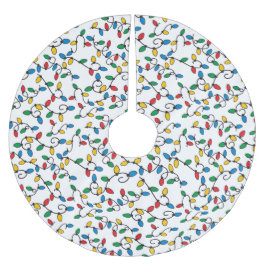 クリスカラフルマスひも電球の柄 ブラッシュドポリエステルツリースカート