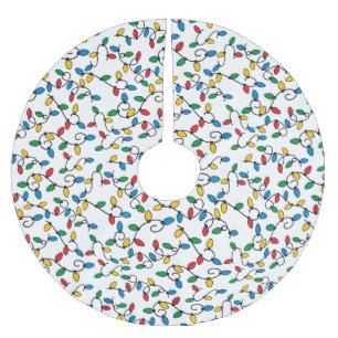 クリスカラフルマスひも電球の柄 ブラッシュドポリエステルツリースカート