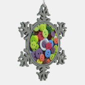 クリスカラフルマス飾りのボタン スノーフレークピューターオーナメント (左)