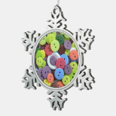 クリスカラフルマス飾りのボタン スノーフレークピューターオーナメント (右)