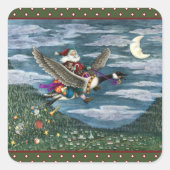 クリスクリングルとカナダガチョウのクリスマスのおもちゃを スクエアシール (正面)