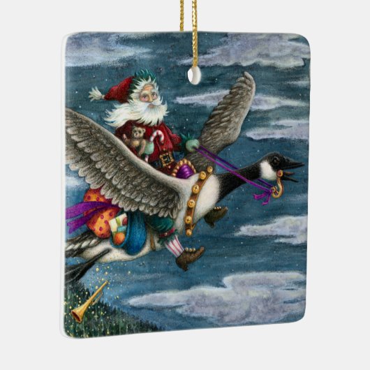 クリスクリングルとカナダガチョウのクリスマスのおもちゃを セラミックオーナメント