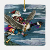 クリスクリングルとカナダガチョウのクリスマスのおもちゃを セラミックオーナメント (裏面)