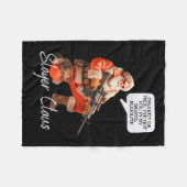 クリスクリングルフェスティバル狩りクリスマスサンタクロース迷彩柄 フリースブランケット (正面(横))