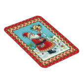 クリスクリングル食べ物を与えルのレッドバード、クリスマスバードハウス マグネット (右側)