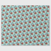 クリスクリングル食べ物を与えルのレッドバード、クリスマスバードハウス ラッピングペーパー (フラット)