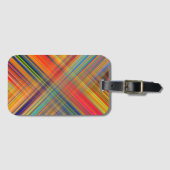 クリスクロスカラフルパターンプレイド ラゲッジタグ (正面横)