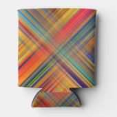 クリスクロスカラフルパターンプレイド 缶クーラー (正面)