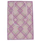 クリスクロージュハッピーパープル&クリーム，ホワイトチェッカーラ ミディアムペーパーバッグ (正面)