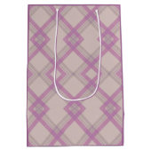 クリスクロージュハッピーパープル&クリーム，ホワイトチェッカーラ ミディアムペーパーバッグ (裏面)