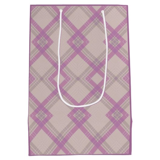 クリスクロージュハッピーパープル&クリーム,ホワイトチェッカーラ ミディアムペーパーバッグ (裏面)