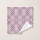 クリスクロージュハッピーパープル&クリーム,ホワイトチェック バスタオルセット (ウォッシュタオル)