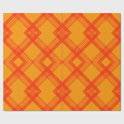 クリスクロージュハッピーレッド&イエロー/オレンジチェック ラッピングペーパー (シーム)
