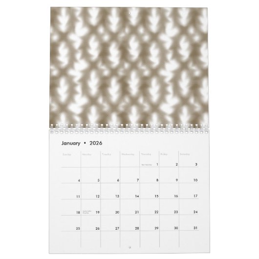 クリスクロースのワイヤメッシュグリッドのクローズアップ カレンダー (1月 2026)