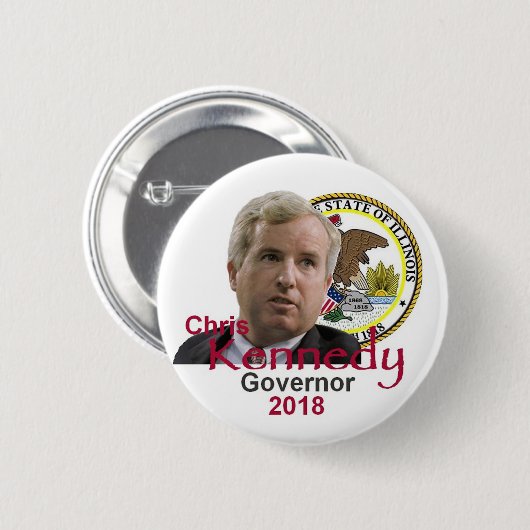 クリスケネディの知事ボタン 缶バッジ (正面&裏面)