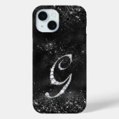 クリススタイリッシュフェイクタルRhinestone文字G黒 Case-Mate iPhoneケース (裏面)