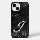 クリススタイリッシュフェイクタルRhinestone文字Jブラック Case-Mate iPhoneケース (裏面)