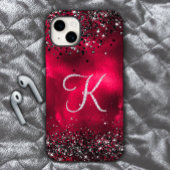 クリススタイリッシュフェイクタルRhinestone文字K赤黒 Case-Mate iPhoneケース