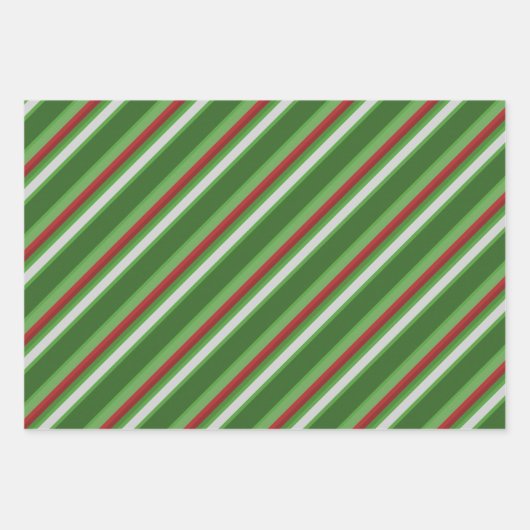 クリスストライプのマスのグ赤と白リーン ラッピングペーパーシート (正面2)