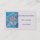 クリスタフェアリーフローラブルービジネスカードby Renee L 名刺 (正面)