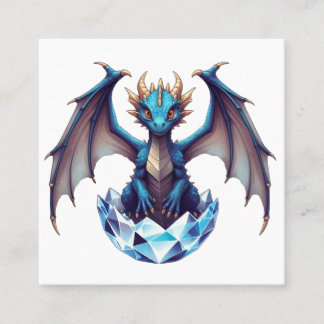 クリスタルから孵化するドラゴンのビジネスカード スクエア名刺