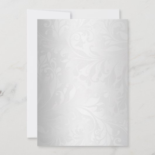 クリスタルかわいらしブライダルシャワーシルバーグレーホワイト 招待状 (裏面)