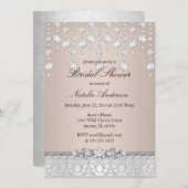 クリスタルかわいらしブライダルシャワー招待 招待状 (正面/裏面)