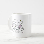 クリスタルでかわいい神秘的な猫 コーヒーマグカップ (正面左)