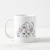 クリスタルでかわいい神秘的な猫 コーヒーマグカップ (左)