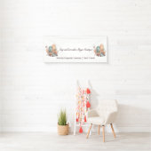 クリスタルと花あなたのビジネス名 横断幕 (インサイチュ)