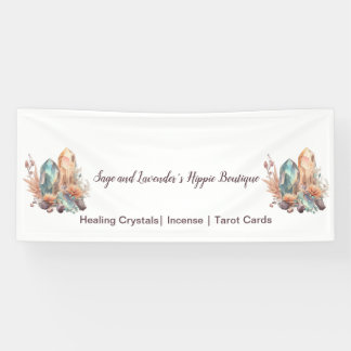 クリスタルと花あなたのビジネス名 横断幕