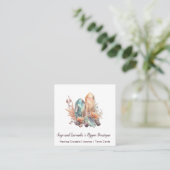 クリスタルと花の名刺 スクエア名刺 (スタンド正面)