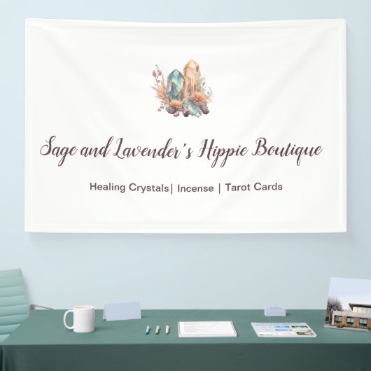 クリスタルと花の名刺 横断幕 (トレードショー)