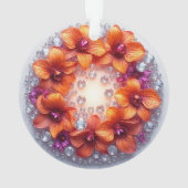 クリスタルに埋め込まれた蘭の花 オーナメント (裏面)